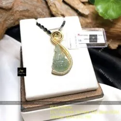 Phật Quán Thế Âm Bồ Tát ngọc Phỉ thuý, KT 38mm, vàng 18k - Ảnh 6