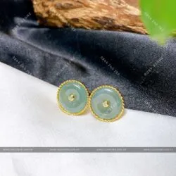 Khuyên tai Lam ngọc, vàng 18k - Hình ảnh 4