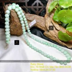 Chuỗi cổ ngọc Cẩm thạch xanh lý táo 9,3 ly