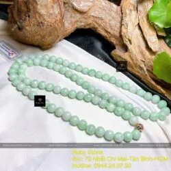 Chuỗi cổ ngọc Cẩm thạch xanh lý táo 9,3 ly - Ảnh 3