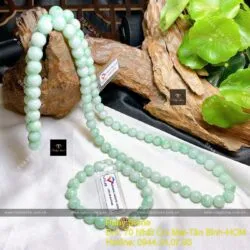 Bộ sản phẩm vòng cổ và tay ngọc Cẩm thạch xanh lý táo - Hình ảnh 7