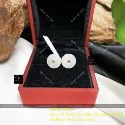 Khuyên tai đồng điếu Băng ngọc, vàng 18k - Hình ảnh 3