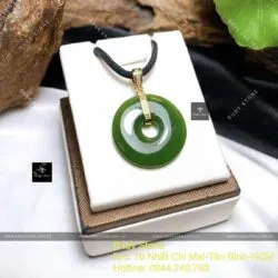 Đồng điếu Ngọc bích Canada, vàng 18k - Ảnh 2