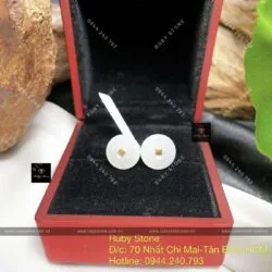 Khuyên tai đồng điếu Băng ngọc, vàng 18k - Hình ảnh 2