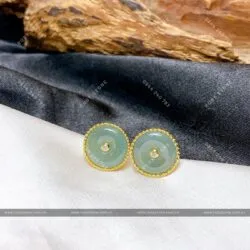 Khuyên tai Lam ngọc, vàng 18k - Hình ảnh 2