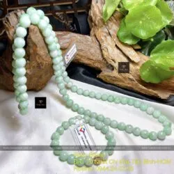 Bộ sản phẩm vòng cổ và tay ngọc Cẩm thạch xanh lý táo - Hình ảnh 2