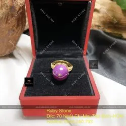 Nhẫn trái châu Ruby sao thiên nhiên Guinea, vàng 18k - Hình ảnh 6