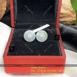 Khuyên tai Lam ngọc, vàng 18k