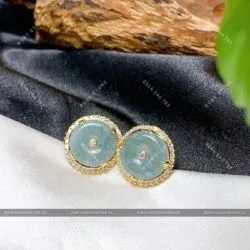 Khuyên tai Lam ngọc, vàng 18k
