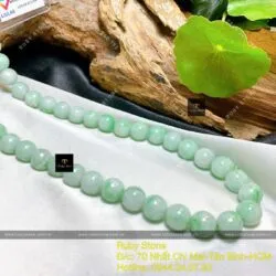 Chuỗi cổ ngọc Cẩm thạch xanh lý táo 9,3 ly - Ảnh 5