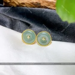 Khuyên tai Lam ngọc, vàng 18k