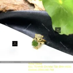 Nhẫn hồ ly Ngọc bích Canada, vàng 18k - Hình ảnh 3