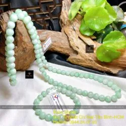 Bộ sản phẩm vòng cổ và tay ngọc Cẩm thạch xanh lý táo