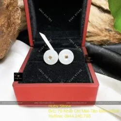 Khuyên tai đồng điếu Băng ngọc, vàng 18k
