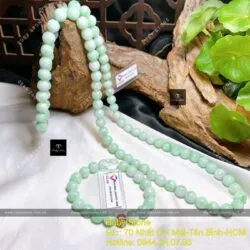 Bộ sản phẩm vòng cổ và tay ngọc Cẩm thạch xanh lý táo - Hình ảnh 4