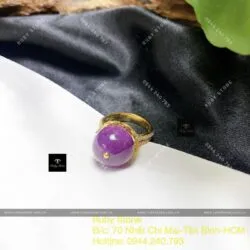 Nhẫn trái châu Ruby sao thiên nhiên Guinea, vàng 18k - Hình ảnh 5