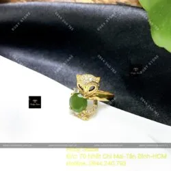 Nhẫn hồ ly Ngọc bích Canada, vàng 18k - Hình ảnh 2