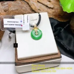 Mặt dây Đồng điếu ngọc Cẩm thạch xanh lý, vàng 18k - Ảnh 6