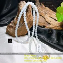 Chuỗi băng ngọc 6,5 ly mix charm vàng trái tim 24k