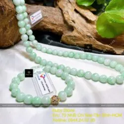 Bộ sản phẩm vòng cổ và tay ngọc Cẩm thạch xanh lý táo - Hình ảnh 6