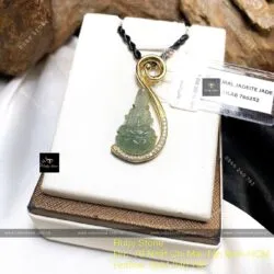 Phật Quán Thế Âm Bồ Tát ngọc Phỉ thuý, KT 38mm, vàng 18k - Ảnh 4