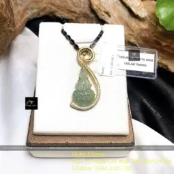 Phật Quán Thế Âm Bồ Tát ngọc Phỉ thuý, KT 38mm, vàng 18k - Ảnh 3