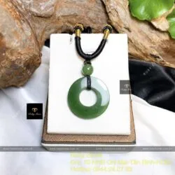 Mặt dây Đồng điếu ngọc bích Canada xanh lá, ĐK 28mm - Ảnh 5