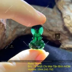 Phật Quán Thế Âm Bồ Tát ngọc Phỉ thuý mực dục, KT 17mm - Hình ảnh 6
