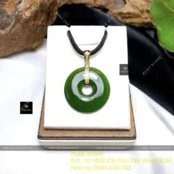 Đồng điếu Ngọc bích Canada, vàng 18k - Ảnh 5