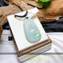 Mặt dây chuyền ngọc bội như ý xanh lý, KT 46mm