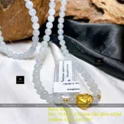 Chuỗi băng ngọc 6,5 ly mix charm vàng trái tim 24k - Ảnh 3