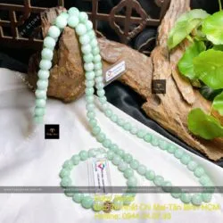 Bộ sản phẩm vòng cổ và tay ngọc Cẩm thạch xanh lý táo - Hình ảnh 3
