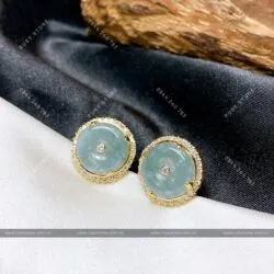 Khuyên tai Lam ngọc, vàng 18k - Ảnh 6