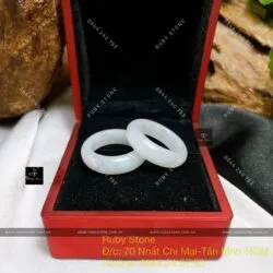 Nhẫn ngọc Cẩm thạch trắng, bản hẹ 6 ly - Ảnh 6