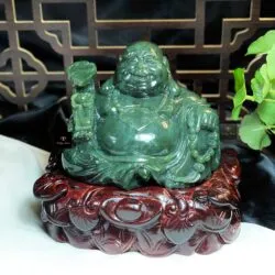 Phật Di Lặc ngọc bích Canada, KT 12x10x9.5 cm