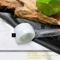 Nhẫn càn long Bạch ngọc, bản 16mm