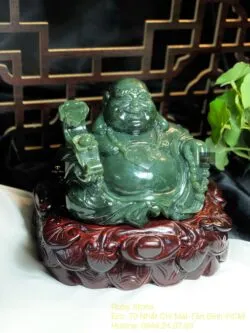 Phật Di Lặc ngọc bích Canada, KT 12x10x9.5 cm - Ảnh 3