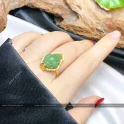 Nhẫn thiềm thừ ngọc bích Canada, vàng 18k - Ảnh 3