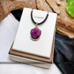 Mặt dây chuyền Thiềm thừ Ruby Nam Phi, vàng 18k - Ảnh 6