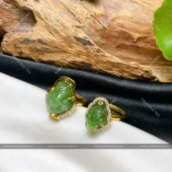 Nhẫn thiềm thừ ngọc bích Canada, vàng 18k - Ảnh 6