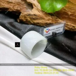 Nhẫn càn long Bạch ngọc, bản 16mm - Hình ảnh 3