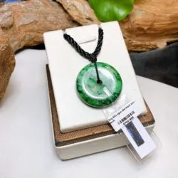 Đồng điếu ngọc Cẩm thạch xanh lý, KT 28mm - Ảnh 6