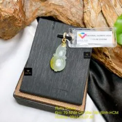 Mặt dây Hồ lô băng ngọc huyết, móc vàng 18k - Ảnh 3