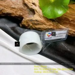 Nhẫn càn long Bạch ngọc, bản 16mm - Hình ảnh 2