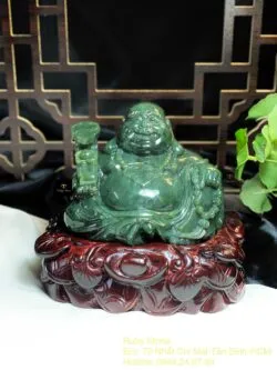 Phật Di Lặc ngọc bích Canada, KT 12x10x9.5 cm