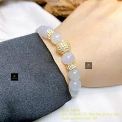 Vòng chuỗi Băng ngọc 9.3 ly mix charm vàng 18k - Hình ảnh 5
