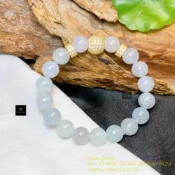 Vòng chuỗi Băng ngọc 9.3 ly mix charm vàng 18k - Hình ảnh 4