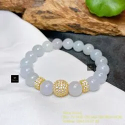 Vòng chuỗi Băng ngọc 9.3 ly mix charm vàng 18k - Hình ảnh 7