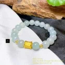 Chuỗi ngọc Cẩm thạch 10 ly mix charm vàng 24k - Hình ảnh 3