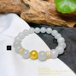 Vòng chuỗi Băng ngọc 10 ly mix charm vàng 24k - Hình ảnh 5